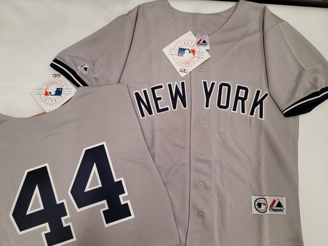 Majestic New York Yankees REGGIE JACKSON Sewn Baseball JERSEY GRAY –