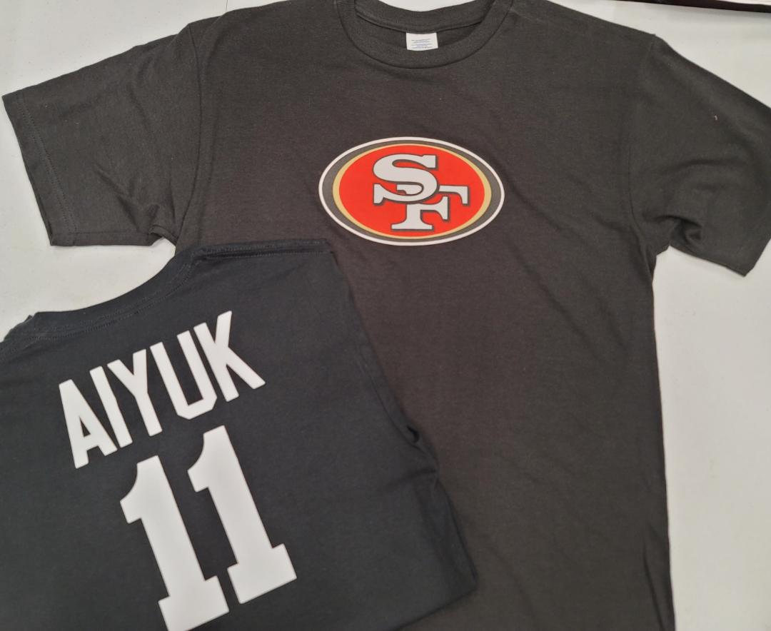 Mens NFL Team Apparel San Francisco 49ers BRANDON AIYUK Football Jersey Shirt BLACK