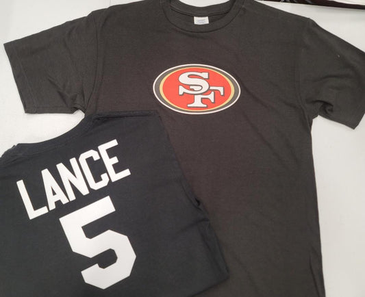 Boys Youth NFL Team Apparel San Francisco 49ers TREY LANCE Football Jersey Shirt BLACK