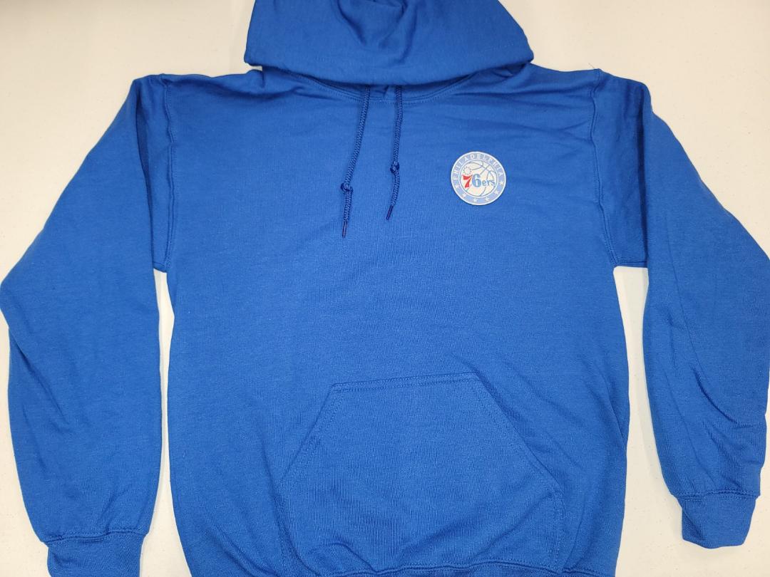 Mens PHILADELPHIA 76ERS Pullover Hooded Hoodie SWEATSHIRT ROYAL All Sizes