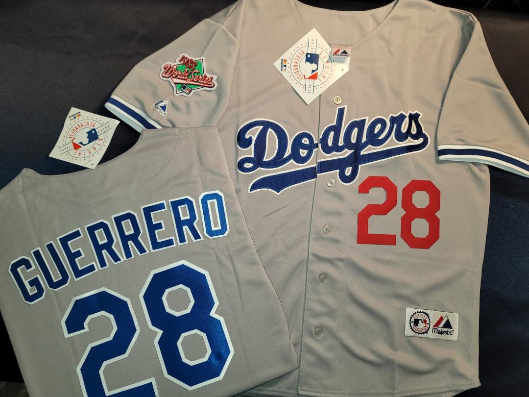 Majestic Los Angeles Dodgers PEDRO GUERRERO 1988 World Series Baseball Jersey GRAY