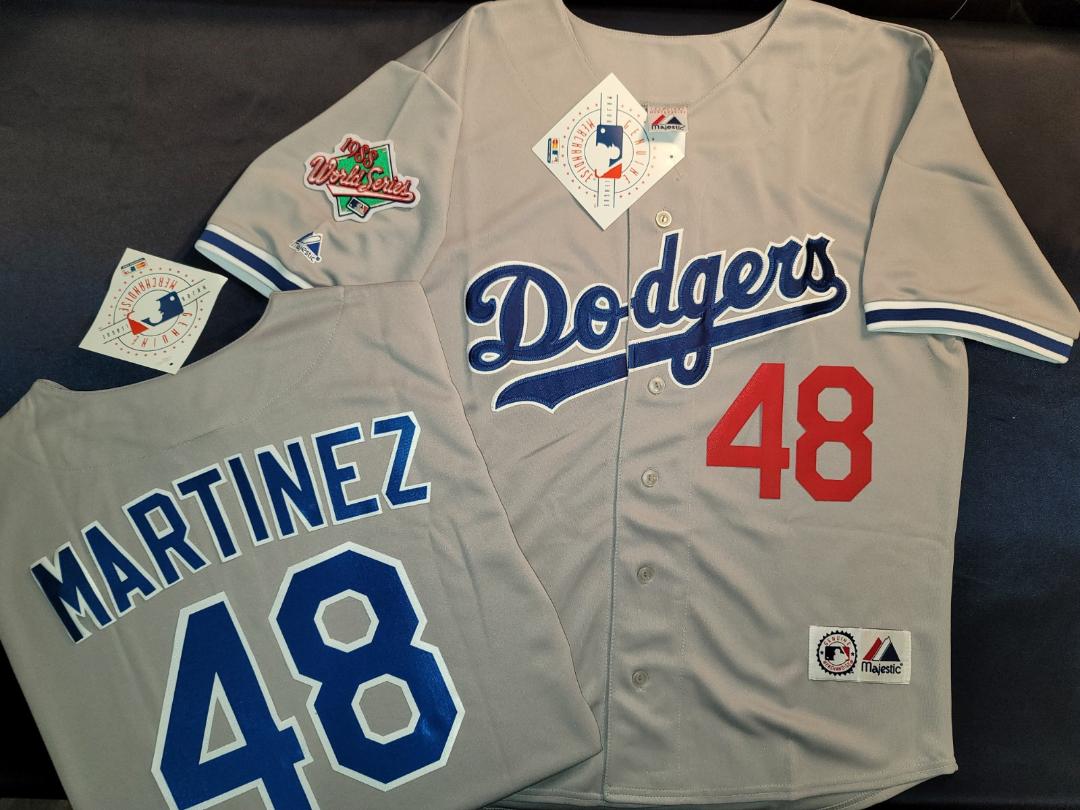 Majestic Los Angeles Dodgers RAMON MARTINEZ 1988 World Series Baseball Jersey GRAY