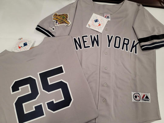 Majestic New York Yankees JOE GIRARDI 1996 World Series Baseball Jersey GREY (Mel Stottlemyre)