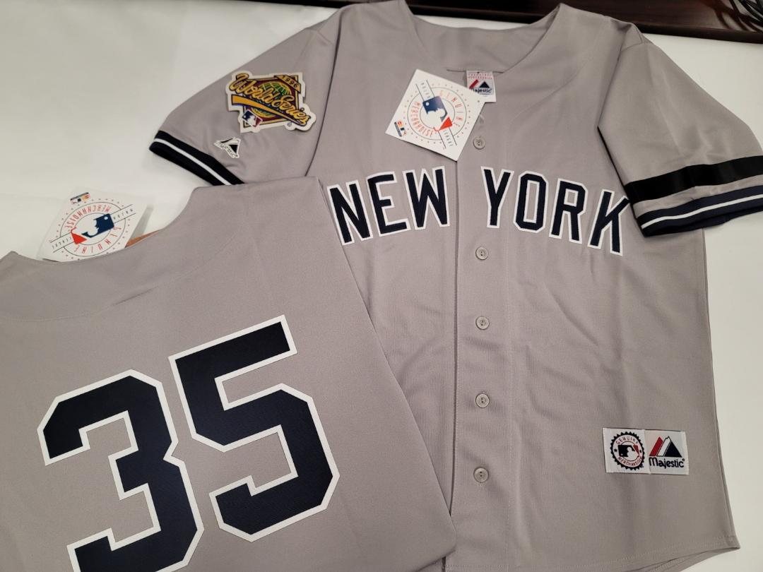 Majestic New York Yankees JOHN WETTLELAND 1996 World Series Baseball Jersey GREY (Mel Stottlemyre)