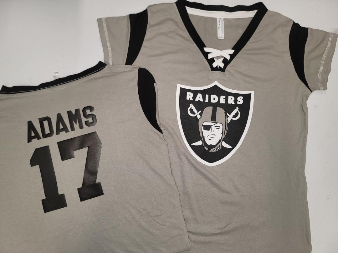 WOMENS Las Vegas Raiders DEVANTE ADAMS "Laces" Football Jersey Silver