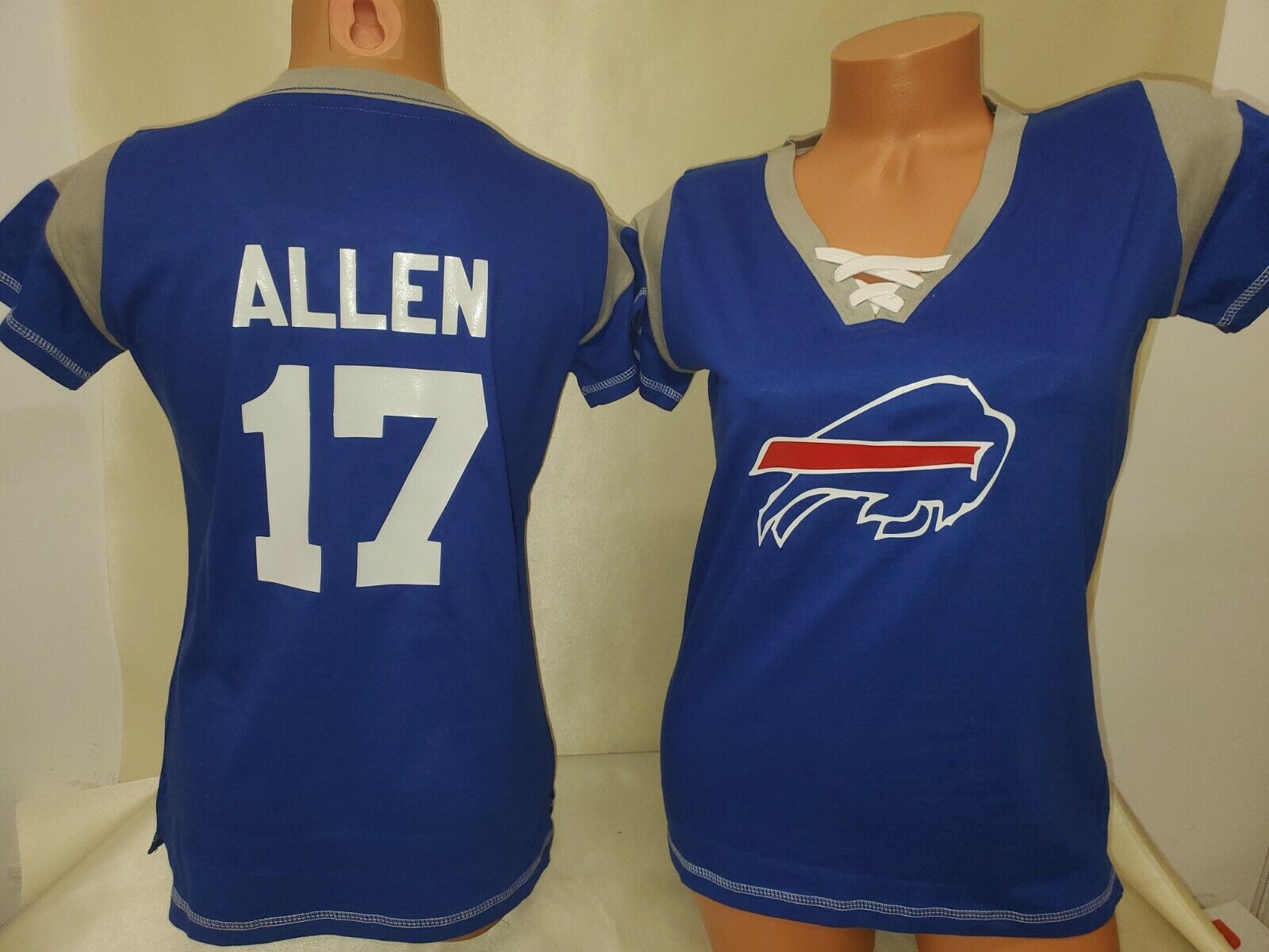 Womens Ladies Buffalo Bills Josh Allen Laces Football Jersey Shirt B