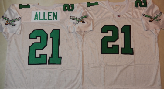 Philadelphia Eagles ERIC ALLEN 90s Vintage Throwback Football Jersey WHITE