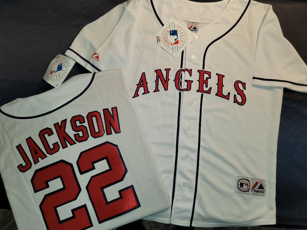 Majestic Anaheim Angels BO JACKSON Vintage Throwback Baseball Jersey W –