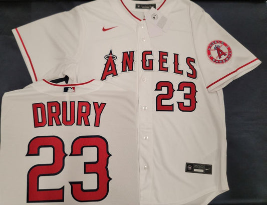 Nike Los Angeles Angels BRANDON DRURY Sewn Baseball Jersey WHITE