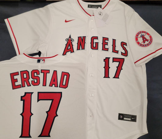 Nike Los Angeles Angels DARIN ERSTAD Sewn Baseball Jersey WHITE