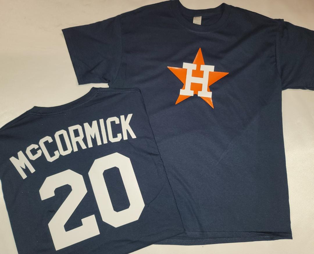 Mens MLB Team Apparel Houston Astros CHAS McCORMICK Baseball Jersey Sh –