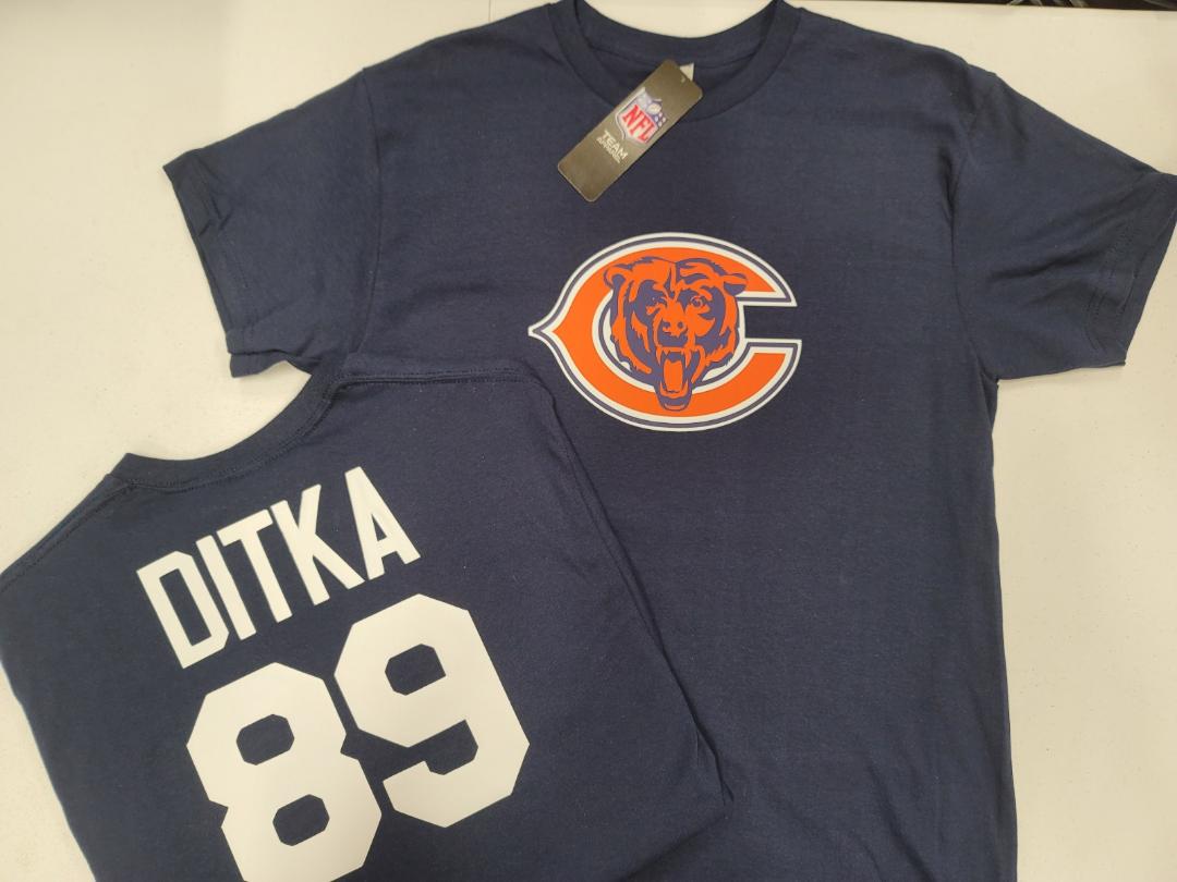 Mens NFL Team Apparel Chicago Bears MIKE DITKA Football Jersey Shirt NAVY