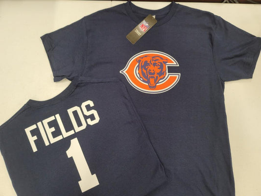 Mens NFL Team Apparel Chicago Bears JUSTIN FIELDS Football Jersey Shirt NAVY
