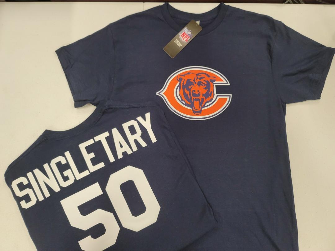 Mens NFL Team Apparel Chicago Bears MIKE SINGLETARY Football Jersey Shirt NAVY