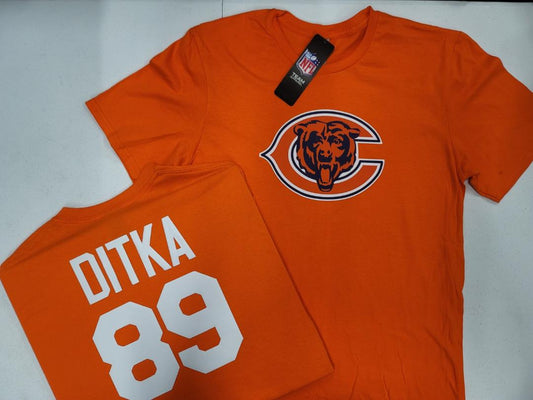 Mens NFL Team Apparel Chicago Bears MIKE DITKA Football Jersey Shirt ORANGE