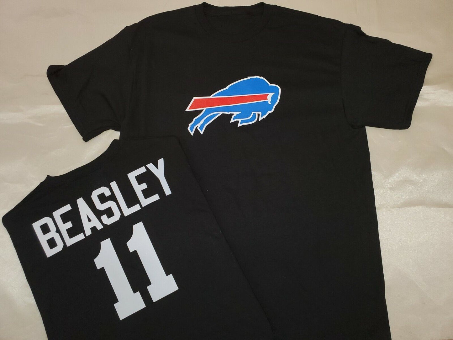 Mens NFL Team Apparel Buffalo Bills COLE BEASLEY Football Jersey Shirt BLACK