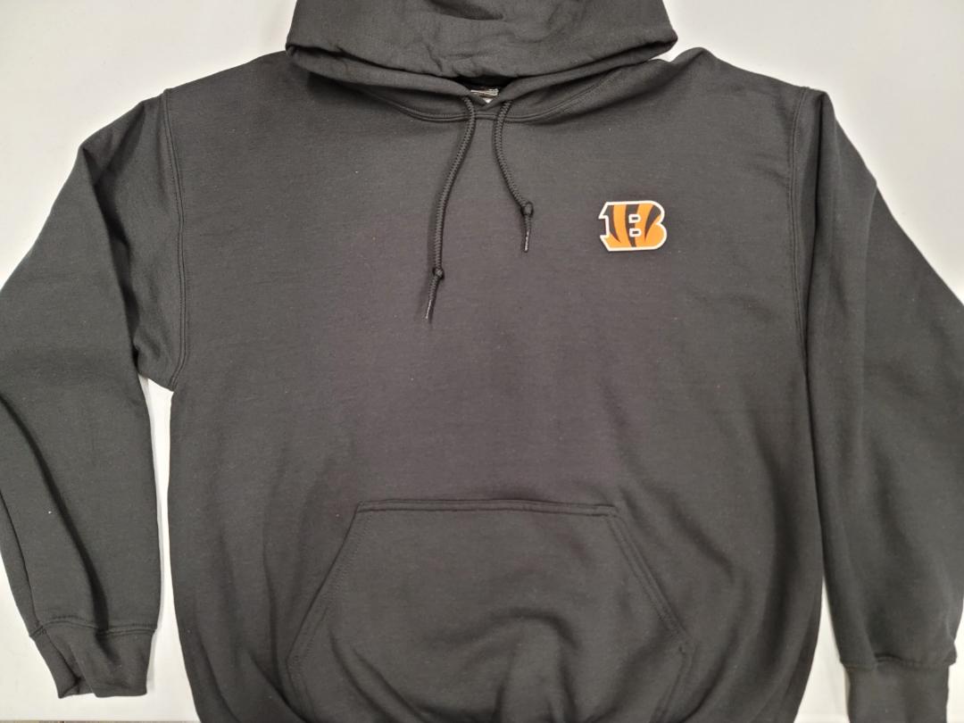 Mens CINCINNATI BENGALS Pullover Hooded Hoodie SWEATSHIRT BLACK All Sizes