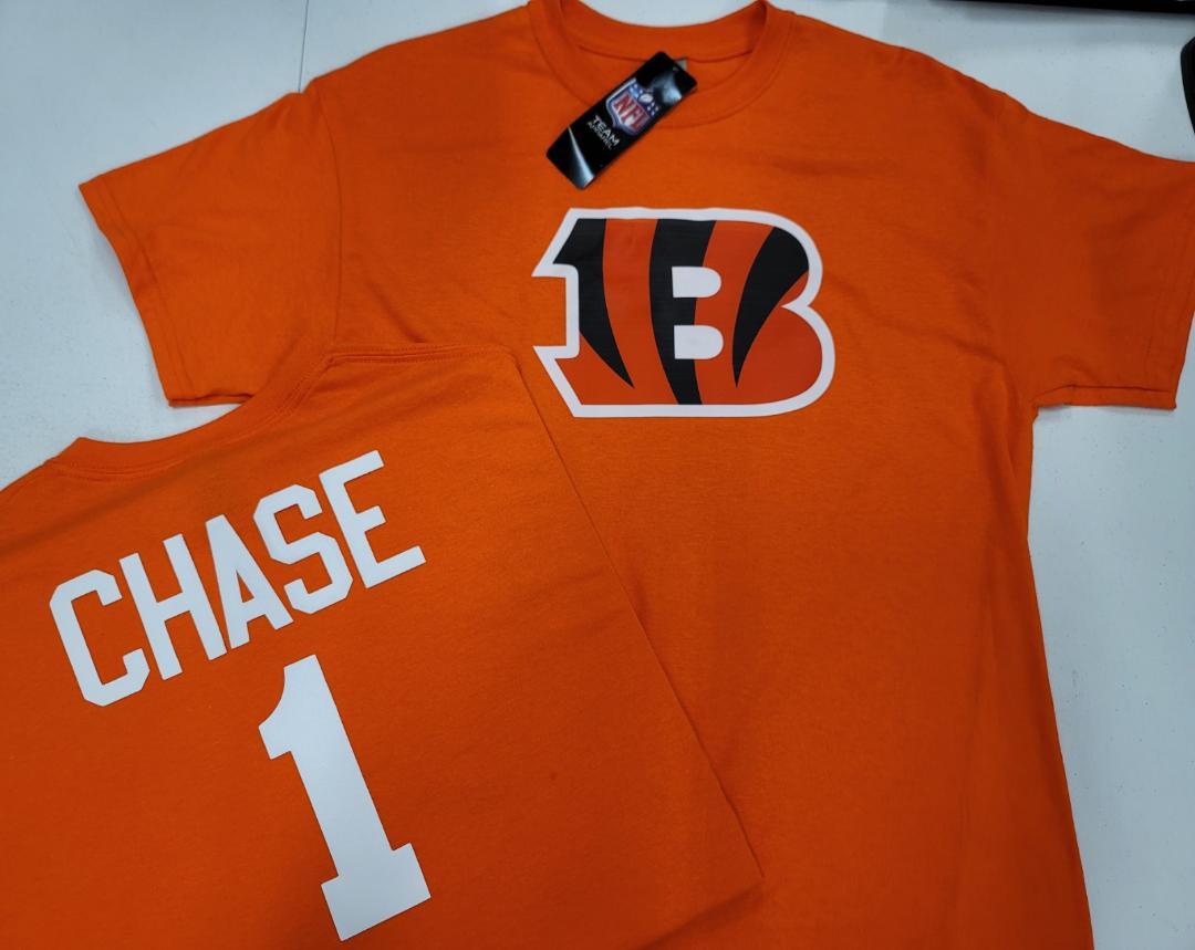 NFL Team Apparel Youth Cincinnati Bengals Ja'Marr Chase #1 Drip T