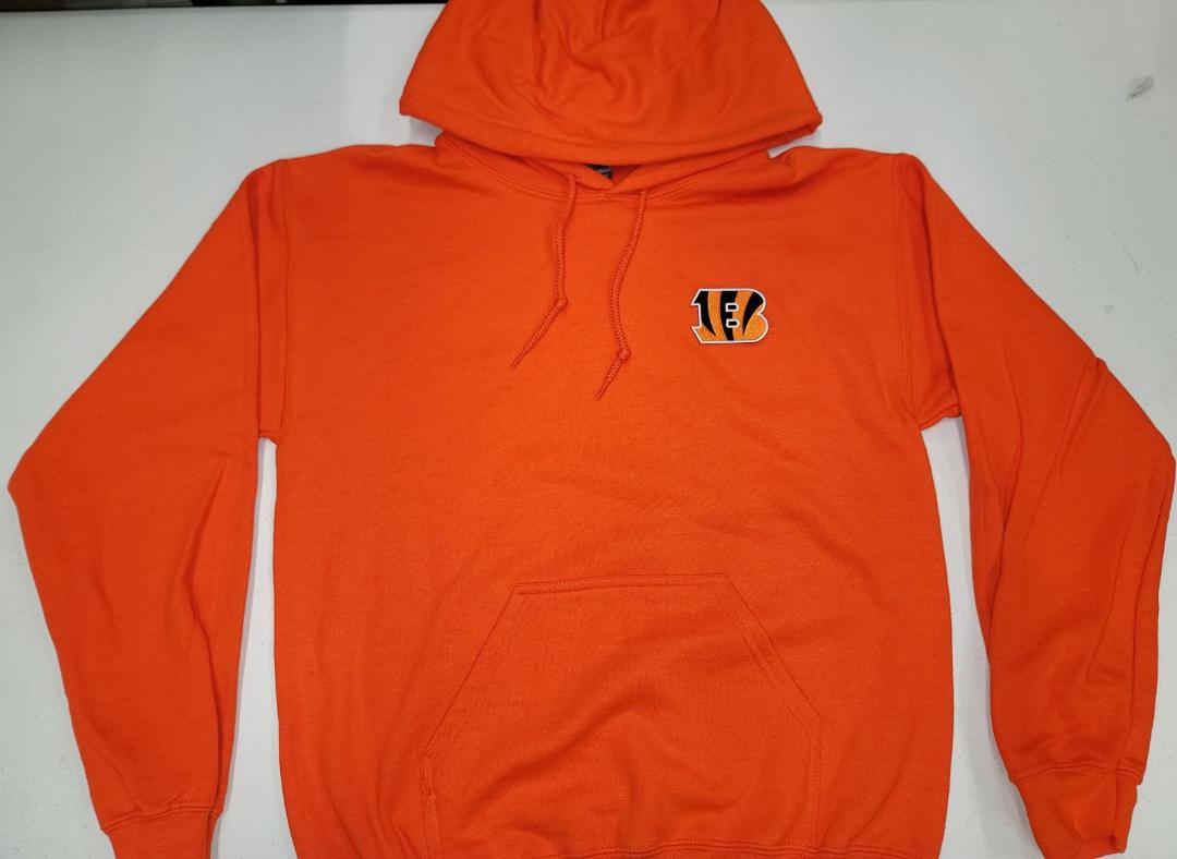 Mens CINCINNATI BENGALS Pullover Hooded Hoodie SWEATSHIRT ORANGE All Sizes