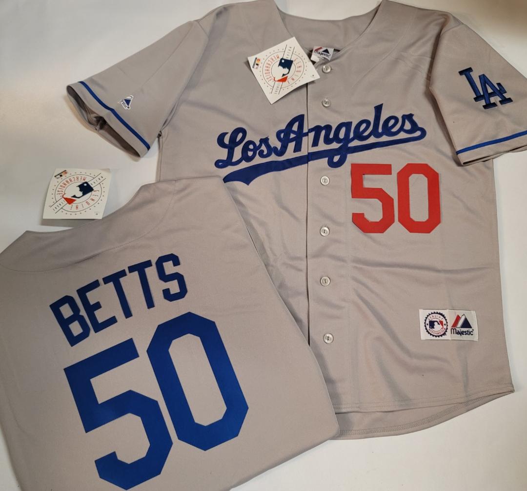 Majestic Los Angeles Dodgers MOOKIE BETTS Baseball Jersey GRAY