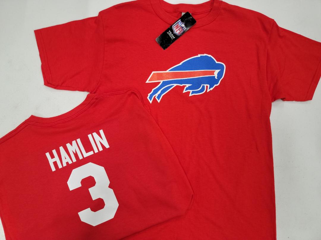 Boys Youth NFL Team Apparel Buffalo Bills DAMAR HAMLIN Football Jersey Shirt RED