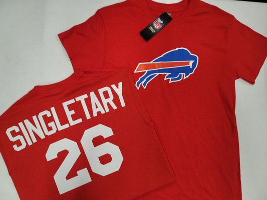 Mens NFL Team Apparel Buffalo Bills DEVIN SINGLETARY Football Jersey Shirt RED