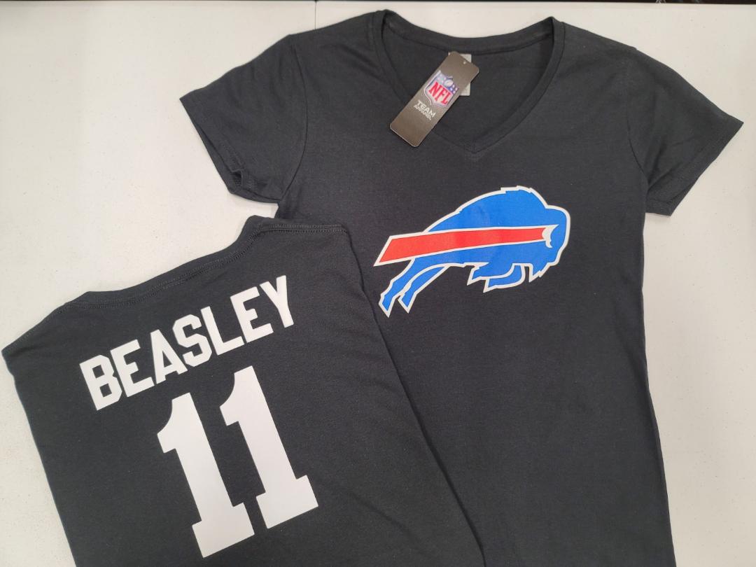 NFL Team Apparel Womens Buffalo Bills COLE BEASLEY V-Neck Football Shi –