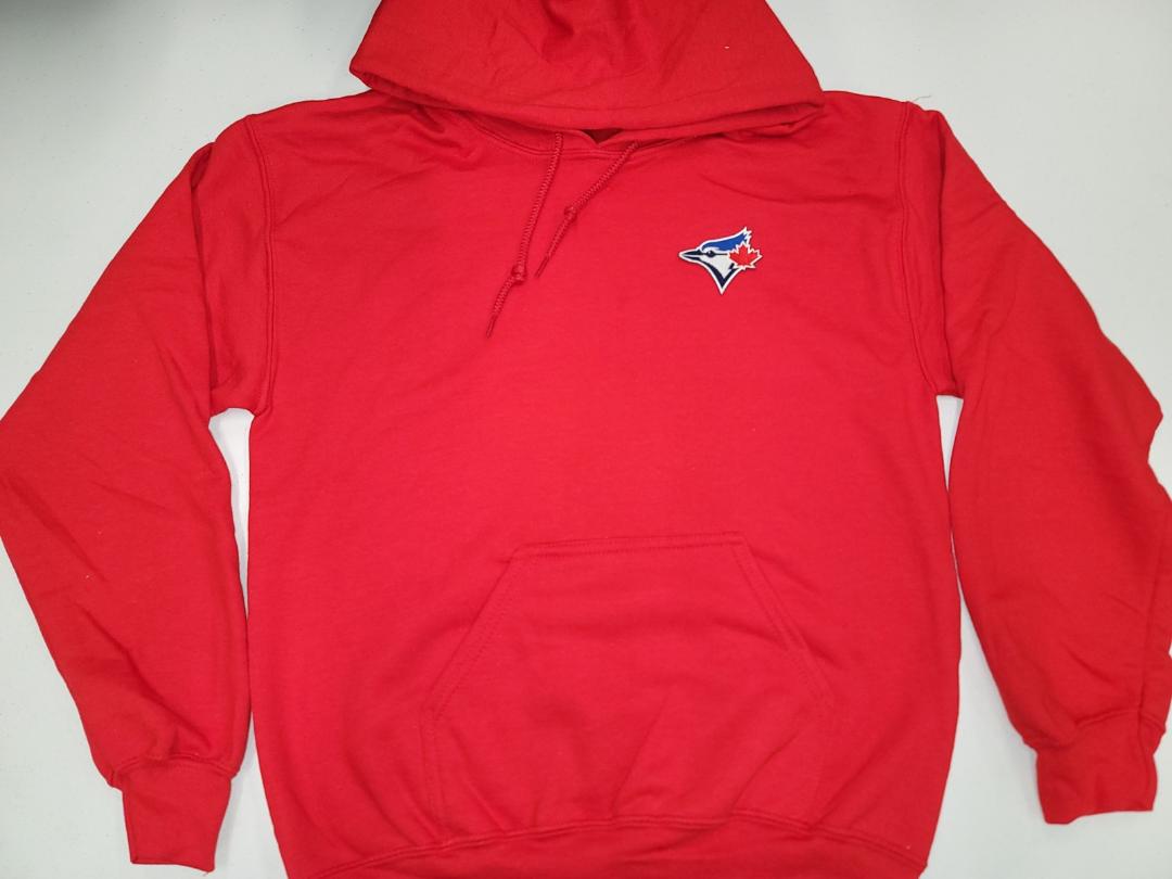 Mens TORONTO BLUE JAYS Pullover Hooded Hoodie SWEATSHIRT RED All Sizes