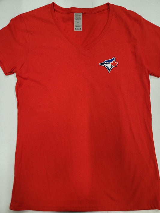 Womens MLB Team Apparel TORONTO BLUE JAYS V-Neck Baseball Shirt RED