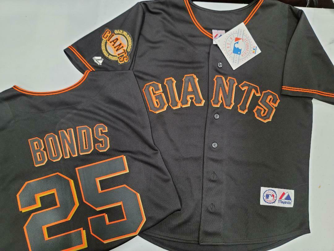 Majestic San Francisco Giants BARRY BONDS Sewn Baseball Jersey BLACK