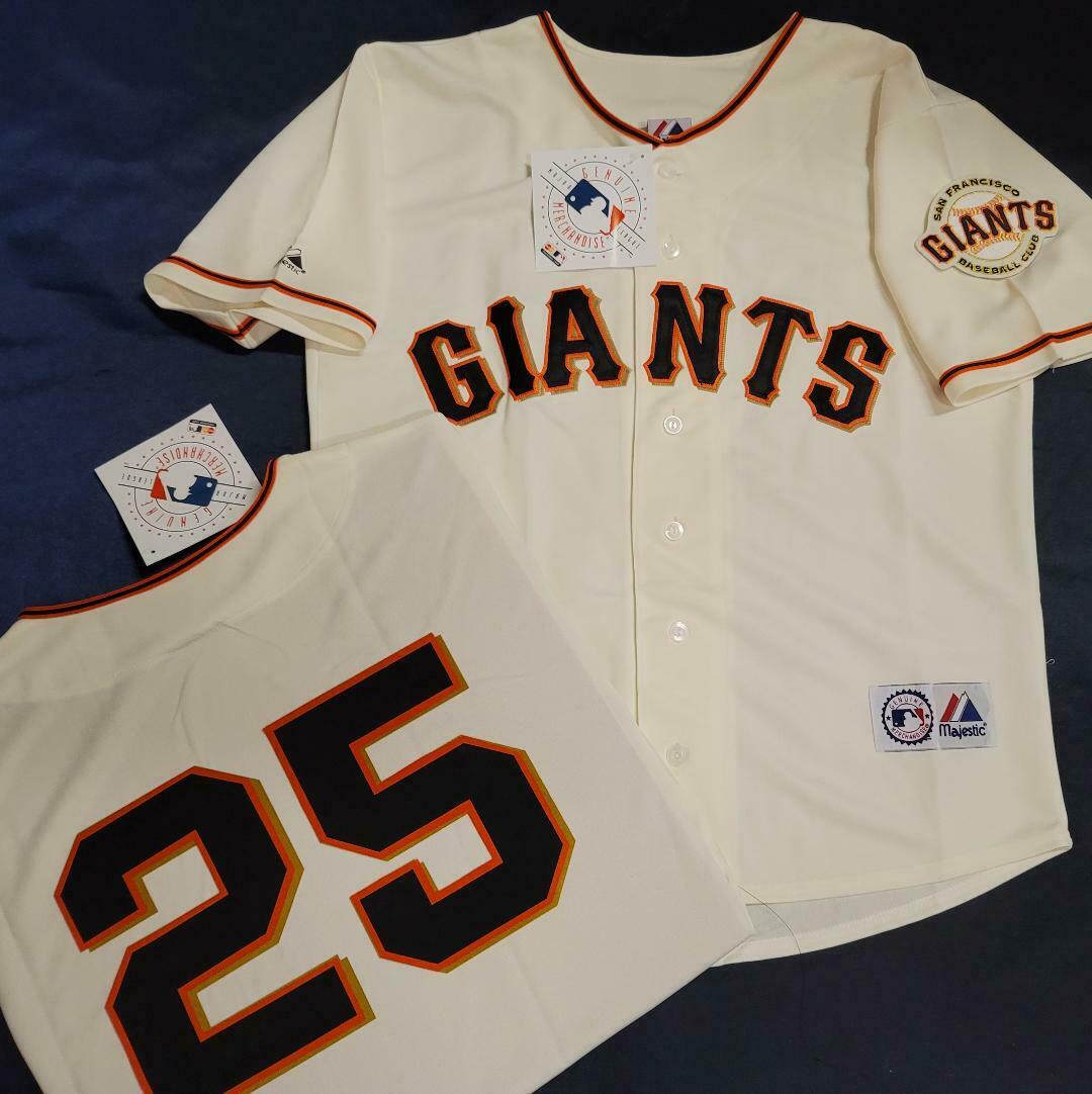 San Francisco Giants #25 Barry Bonds 2004 Cream Throwback Jersey on sale,for  Cheap,wholesale from China