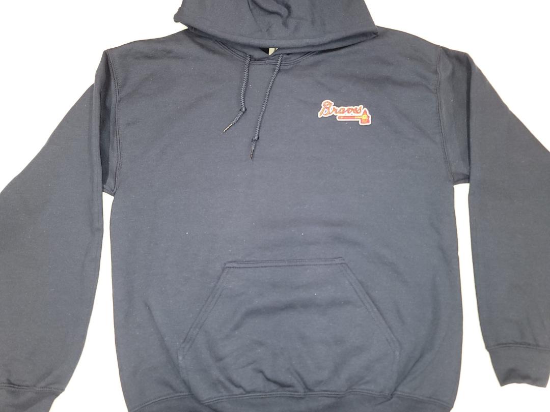 Mens ATLANTA BRAVES Pullover Hooded Hoodie SWEATSHIRT NAVY All Sizes