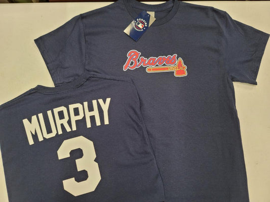 Mens MLB Team Apparel Atlanta Braves DALE MURPHY Baseball Shirt NAVY