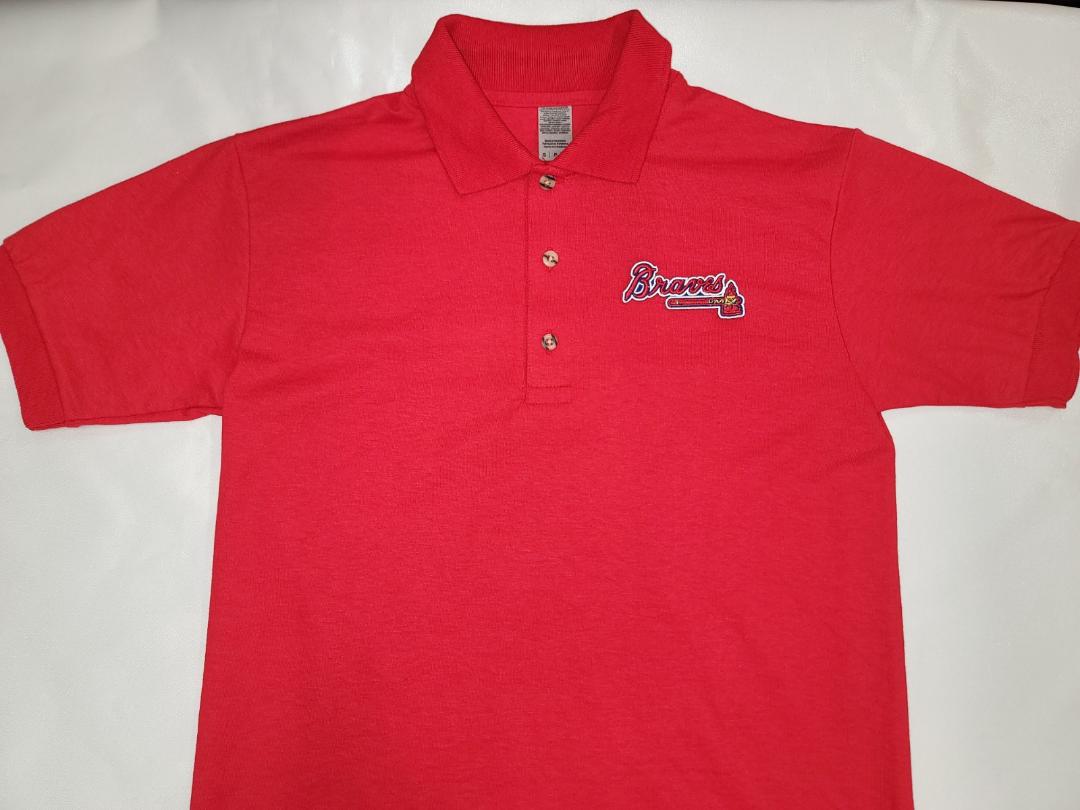 Mens MLB Team Apparel ATLANTA BRAVES Baseball Polo Golf Shirt RED