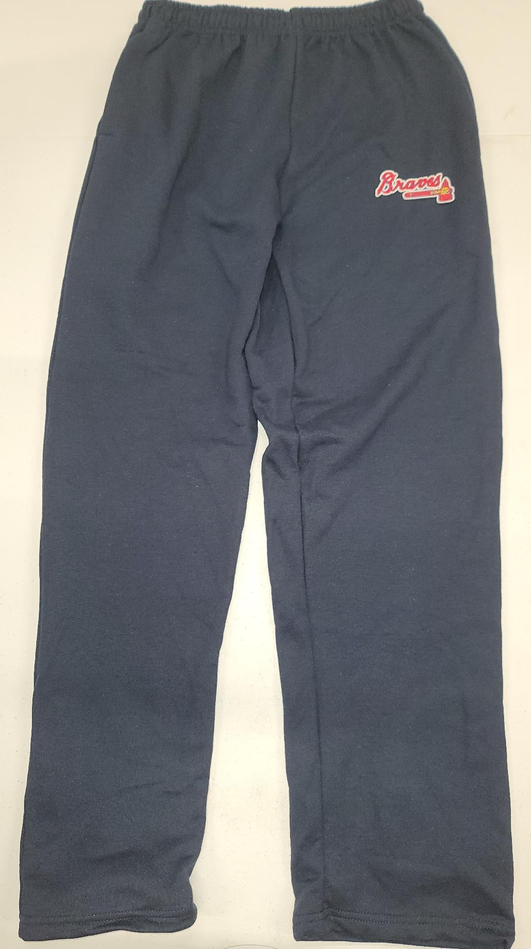Mens MLB Team Apparel ATLANTA BRAVES Full Length SWEATPANTS New NAVY