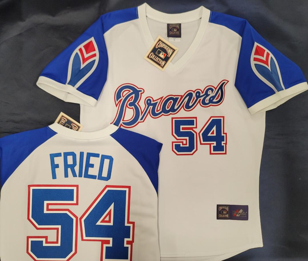 Max Fried 1970's Atlanta Braves Home White Cooperstown Throwback Men's  Jersey