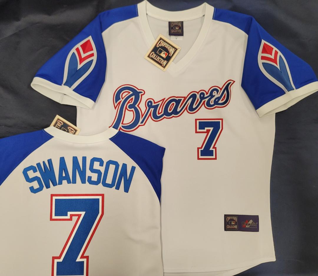 Atlanta Braves Jersey, Dansby Swanson 7 Cooperstown White