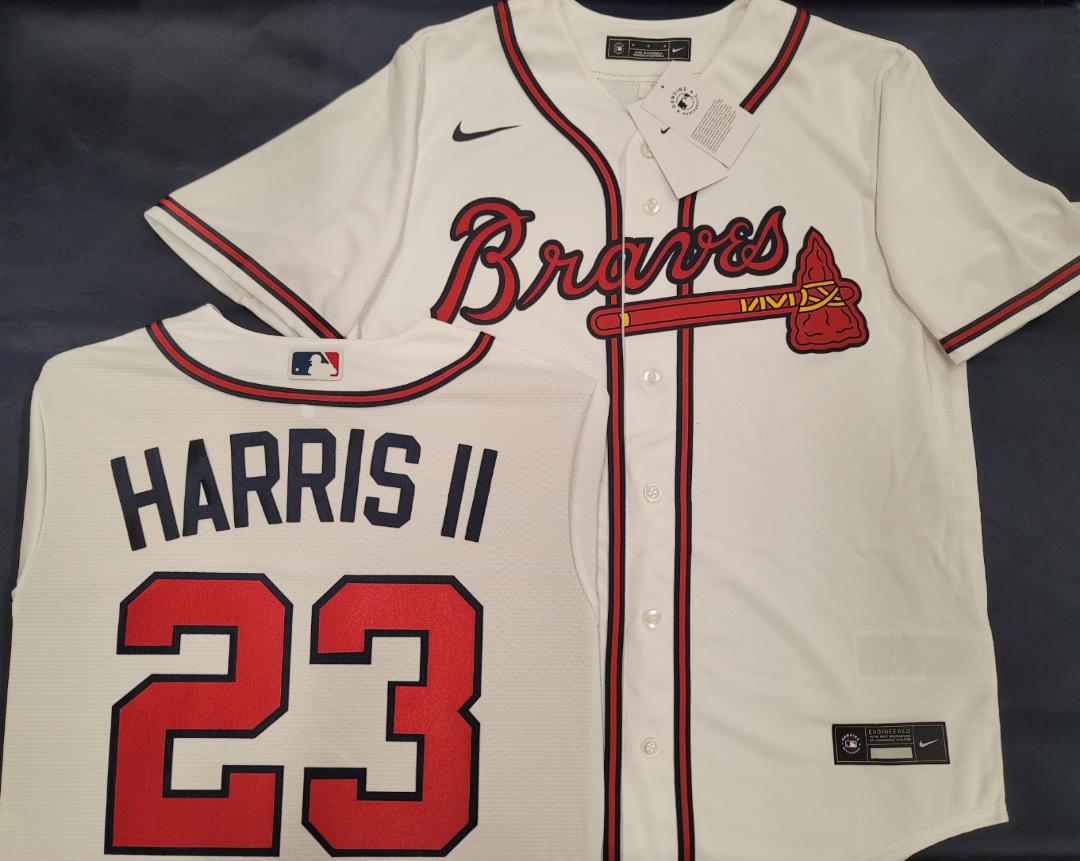 Nike Atlanta Braves MICHAEL HARRIS II Sewn Baseball Jersey WHITE –