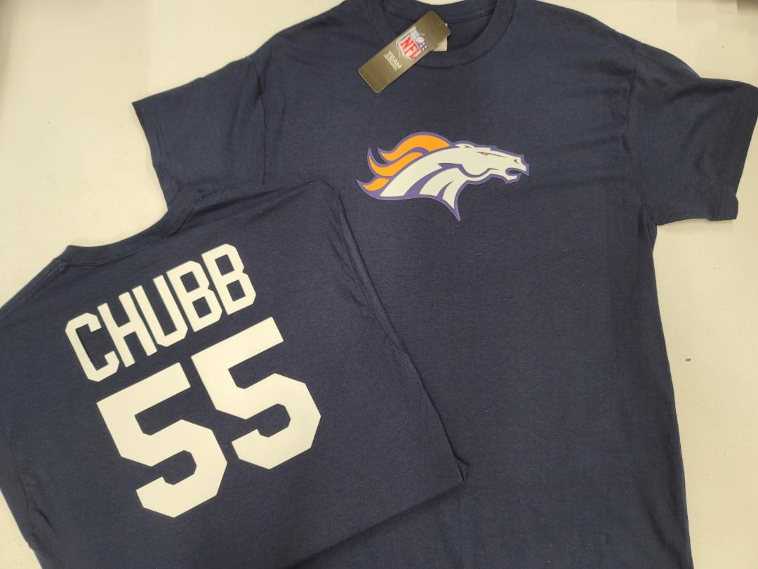 Mens NFL Team Apparel Denver Broncos BRADLEY CHUBB Football Jersey Shirt NAVY