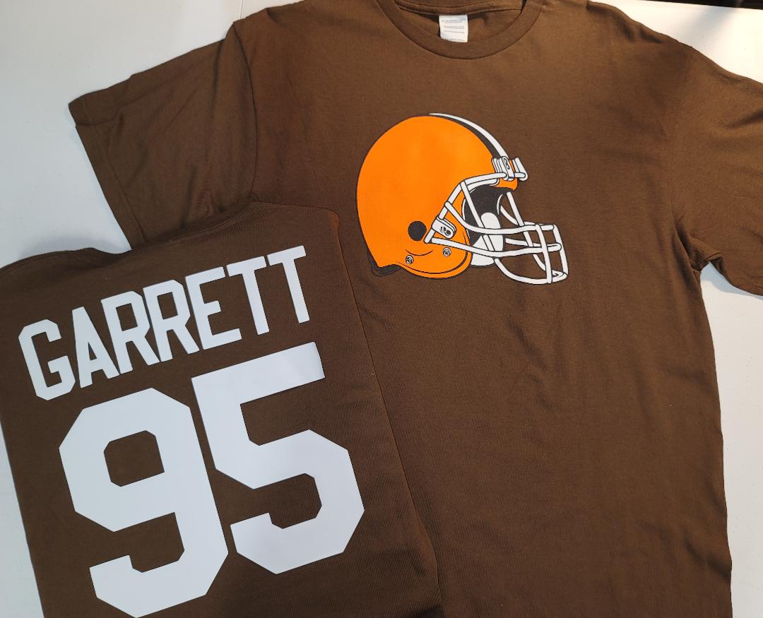 Mens NFL Team Apparel Cleveland Browns MILES GARRETT Football Jersey Shirt BROWN