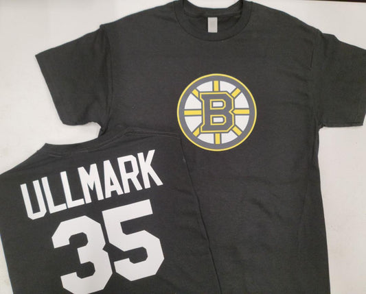 BOYS YOUTH NHL Team Apparel Boston Bruins LINUS ULLMARK Hockey Jersey Shirt BLACK