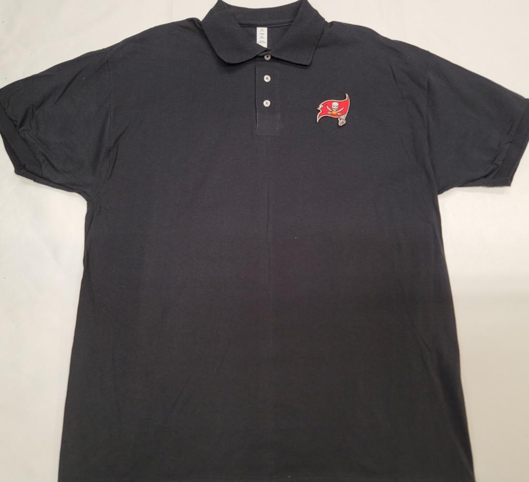 NFL Team Apparel TAMPA BAY BUCCANEERS Football Polo Golf Shirt BLACK