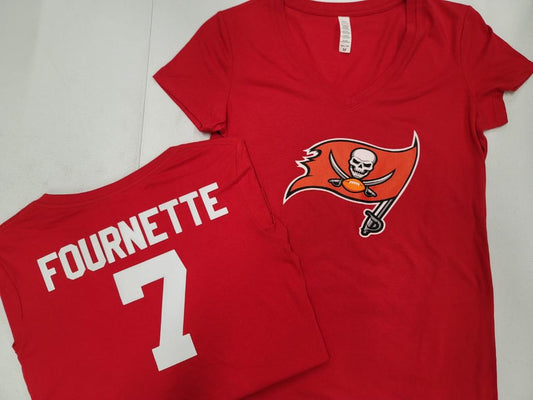 WOMENS NFL Team Apparel Tampa Bay Buccaneers LEONARD FOURNETTE V-Neck Football Shirt RED