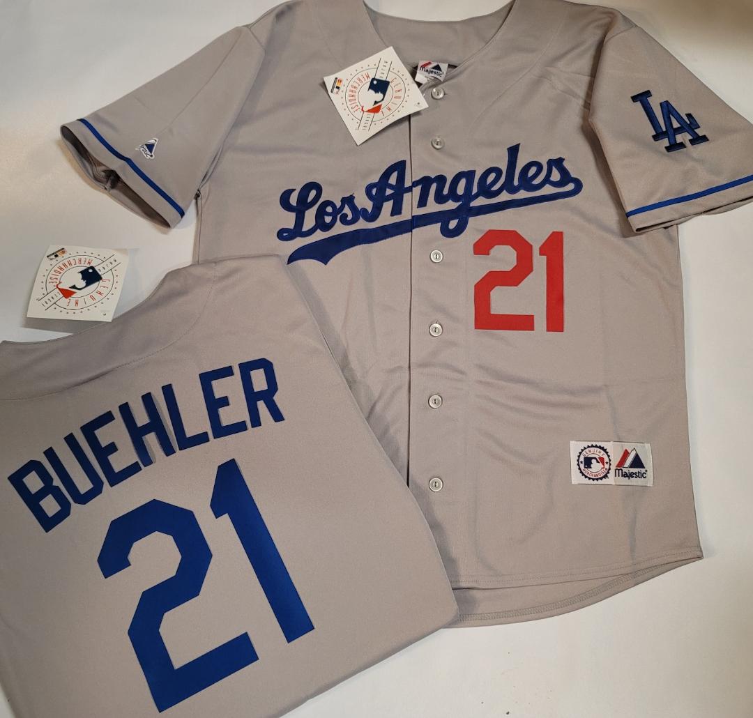 Majestic Los Angeles Dodgers WALKER BUEHLER Baseball Jersey GRAY