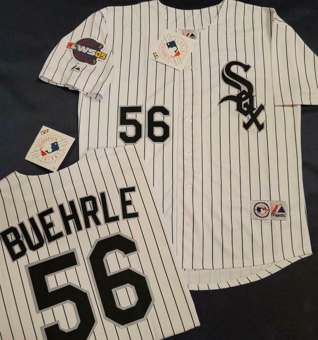 Majestic Chicago White Sox MARK BUEHRLE 2005 World Series Baseball Jersey WHITE P/S
