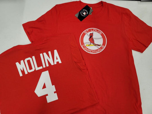 Mens MLB Team Apparel St Louis Cardinals YADIER MOLINA Baseball Shirt RED
