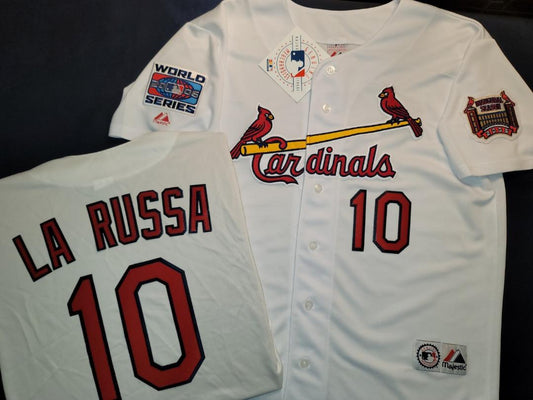 Majestic St Louis Cardinals TONY LaRUSSA 2006 World Series Baseball Jersey WHITE