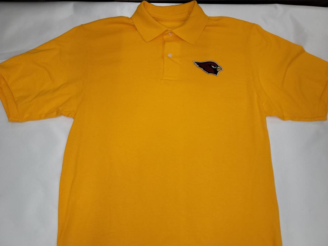 Mens NFL Team Apparel ARIZONA CARDINALS Football Polo Golf Shirt GOLD