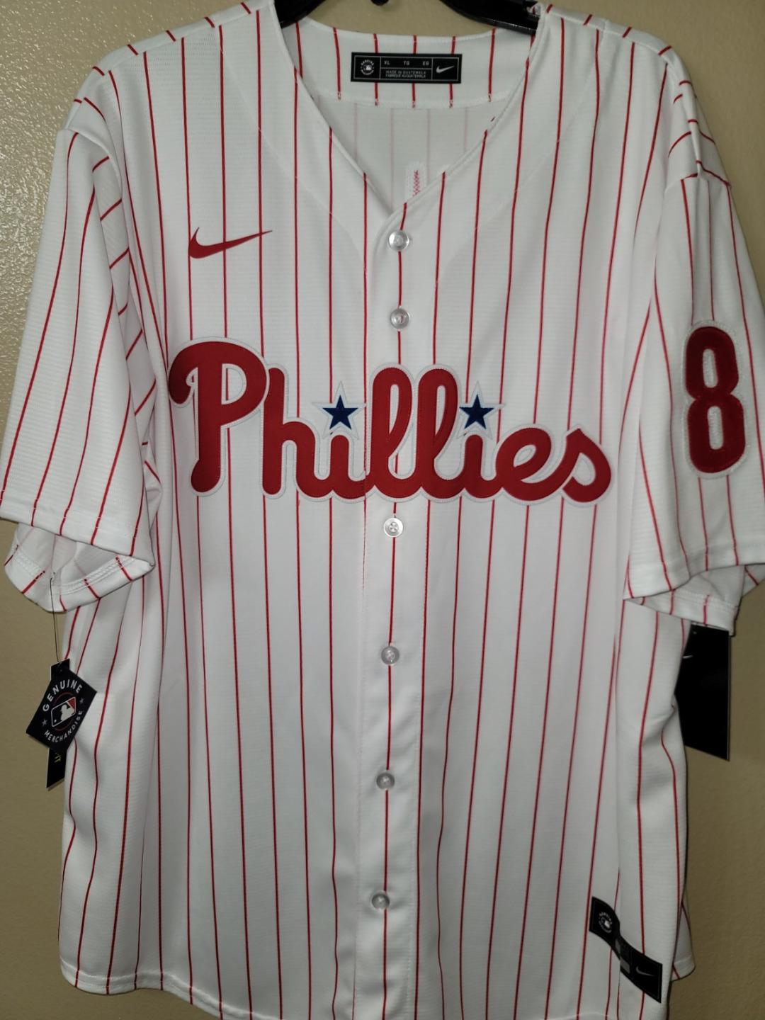 Nike Philadelphia Phillies NICK CASTELLANOS Sewn Baseball Jersey WHT P/S