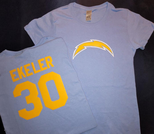 WOMENS NFL Team Apparel San Diego Chargers AUSTIN EKELER Crew Neck Jersey Shirt BLUE